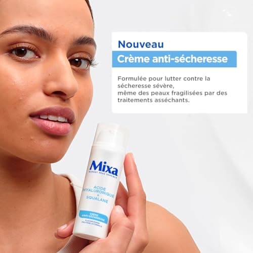 Mixa - Crème Anti-Sécheresse - à l'Acide Hyaluronique et au Squalane - Hydrate pendant 48H - Apaise les Tiraillements - Hypoallergénique - 50 ml - Image 5
