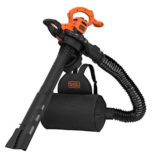 BLACK+DECKER BEBLV260 3-in-1 Electric Leaf Vacuum Cleaner with Grinder, 315 km/h High Blow Speed, 55 Litre Collector Bag, for Patios, Paths, Driveways, Black/Orange - Image 3
