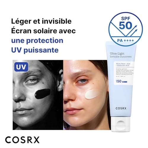 COSRX Ultra Light Invisible Sunscreen | SPF50 PA++++, Pas d'écran solaire White Cast, léger et à absorption rapide, protection UV, hydratation boost pour peau endommagée par le soleil, Korean Skincare - Image 5