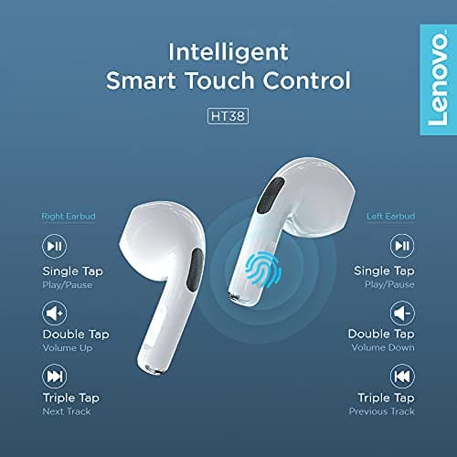 Lenovo LivePods HT38 TWS Wireless Bluetooth Earbuds, Mini Headset, Touch Control 9D Stereo, with Microphone, 30h Battery Life - Image 4