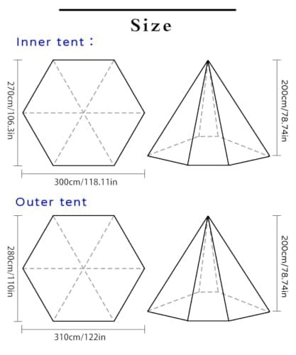 Indiana Camping Tent 4 Person Waterproof Teepee Tent Ultralight Trekking Family Tent - Image 5