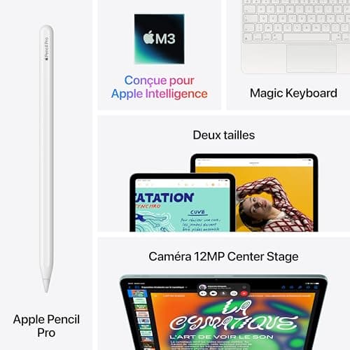 Apple iPad Air 13 Inch with M3 Chip: Apple Intelligence, Liquid Retina Display, 128GB, Front/Rear Cameras 12MP Cameras, Wi-Fi 6E, Touch ID, One-Day Battery Life - Starlight - Image 6