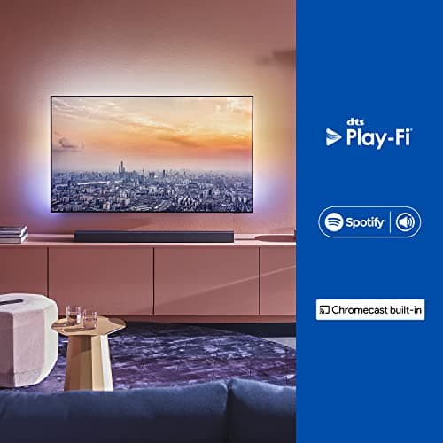Philips Audio B8805/10 TV Barre de Son Caisson de Basse sans Fil (31 Canaux, 400 W, Bluetooth, Dolby Atmos, Hdmi Earc, Compatible DTS Play-FI, Assistants Vocaux, Profil Bas) - Image 5