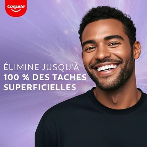 COLGATE - Dentifirice Max White Purple Reveal -Blanchiment dentaire| Révèle des dents plus blanches instantanément* | Dentifrice menthe au fluor | Haleine fraîche | 4 X 75 ml - Image 4