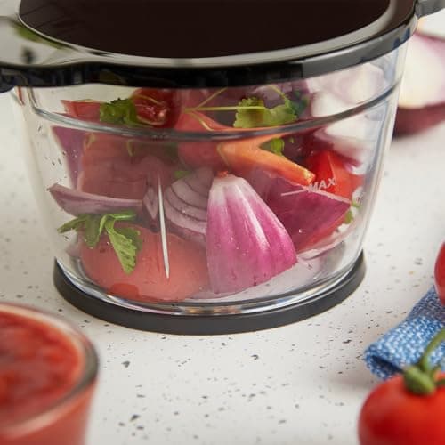 Russell Hobbs Mini Electric Food Chopper [Glass Bowl with Lid] Blender Desire Red (500 ml, Multi-purpose Blender: Fruit, Vegetable, Meat, Puree, Compact, Stainless Steel Blades, 350W) 27132-56 - Image 7