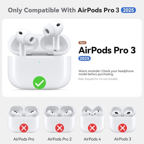 Inesore Compatible with AirPods Pro 3 Case (2025) with Cleaning Kit, Silicone Protective Case Cover for Apple Air Pod Pro 3rd Charging Case, Unisex Design – Black - Image 4