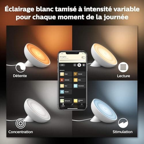 Philips Hue White & Color Ambiance, Bloom Lamp, 4th Generation - White, Bluetooth Compatible, Works with Alexa, Google Assistant and Apple Homekit - Image 6