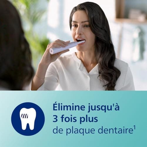 Philips Sonicare 3100, Brosse à dents électrique sonique, capteur de pression et minuterie, rose pastel et noir, pack de 2, modèle HX3675/15 - Image 4