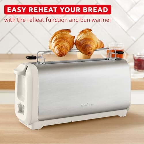 Moulinex Subito, Long Slot Toaster with Bakery Warmer, Faster Golden, Energy Saving, Rise and Stainless Steel, LS5S1AE0 - Image 7