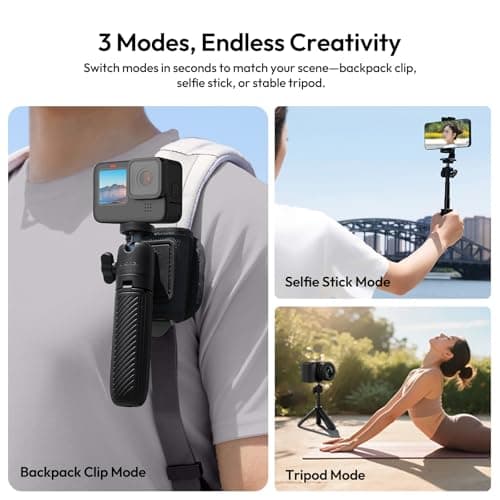 ULANZI MT88 Mini trépied, perche à selfie avec fermeture Velcro et adaptateur pour caméra d'action, trépied de table avec griffe froide, trépied pour DJI Pocket3, pour Insta 360 X5, et caméra d'action - Image 4