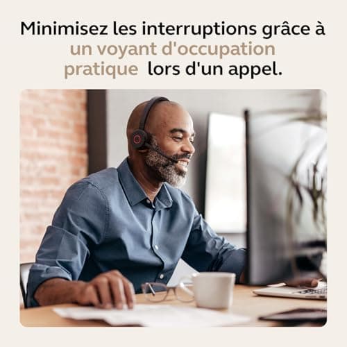 Jabra Evolve 65 Te Casque Stéréo Bluetooth sans Fil (3e Édition 2025), Micro Antibruit, Connexion Double Appareil, Batterie 16h, Adaptateur USB-A, Compatible Multi-Plateformes, Noir - Image 6