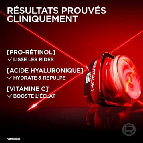 L'Oréal Paris - Triple Action Anti-Aging Night Mask Cream - Anti-Wrinkle & Multi-Correction - Enriched with Pro-Retinol, Hyaluronic Acid & Vitamin C - Revitalift Laser - 50 ml - Image 8