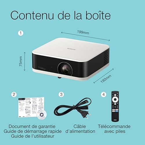 Epson Lifestudio Pop EF-61W Diamond White, Smart Portable Projector, Sound by Bose, Google TV, Full HD, Indoor/Outdoor Use, 5 Year Warranty* - Image 4