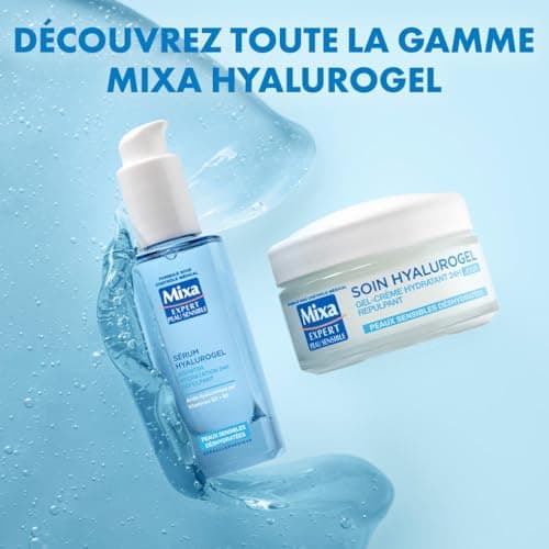 Mixa Expert Peau Sensible - Hyalurogel de routine - Booster Hydratation Répulpant 24 heures - Acide Hyaluronique Pur, Vitamine B3 + B5, Sérum + Soin - Image 6