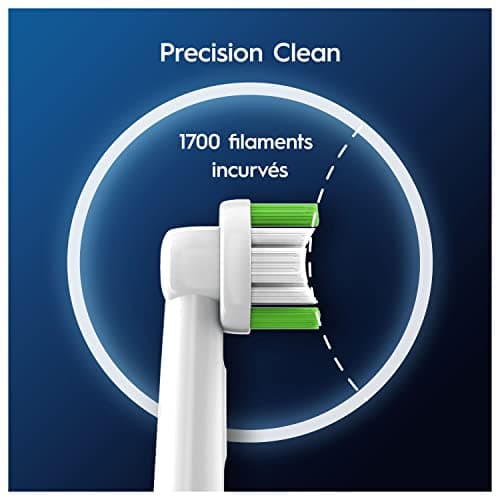Oral-B Pro Lot De 10 Brossettes De Rechange Précision Clean, AUTHENTIQUES, Blanches, 3 Types De Filaments Et Tête Ronde Pour Un Nettoyage Précis, Embouts Pour Brosses A Dents Electriques Oral B Pro - Image 4