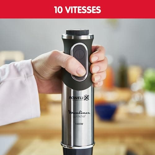 Moulinex Blender Stand, 4 Blades, Powelix, 10 Speed, 3-in-1, Chopper and Whisk, 1000 W, Quickchef, DD655811 - Image 6