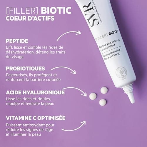 SVR – Filler Biotic – Eye & Lip Contour – Fills wrinkles, smoothes and lifts – For sensitive skin – Peptides, Stabilized Vitamin C, Hyaluronic Acid – 15 ml - Image 4