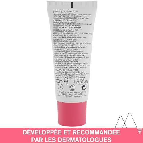 Uriage Roseliane CC Cream SPF30 - Extrait de Ginseng - Masque les Rougeurs, Unifie le Teint, Apaise Durablement - Crème Visage Teintée - Convient aux Peaux Sensibles à Rougeurs - Non Comédogène - 40ml - Image 7