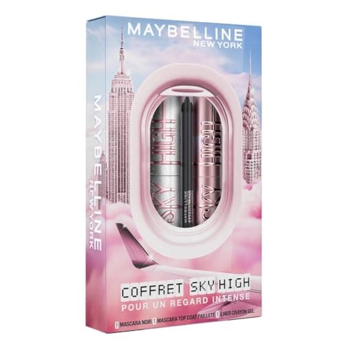Maybelline New York - Intense Look Box - Tattoo Liner Gel Pencil + Mascara Sky High Very Black + Mascara Sky High Top Coat Glitter - 3 products - Image 4