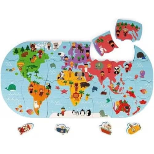 Janod - Bath Exporters Map - First Age Bath Toy - Handling and Dexterity - From 3 years, J04719 - Image 7