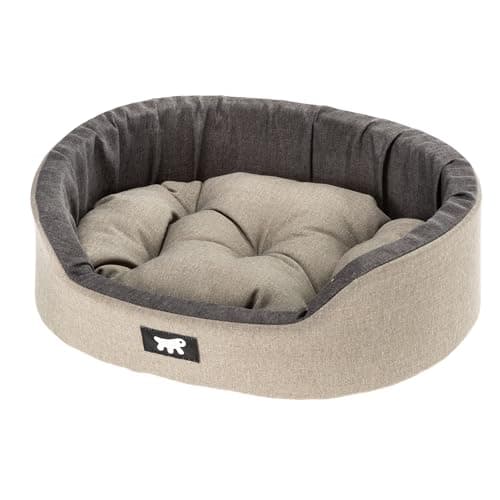 Ferplast Panier Chien Dandy, Coussin Amovible et Lavable, Housse en Coton avec Rembourrage Doux, Idéale Également comme Niche pour Chat, 45 x 35 x H 13 cm, Marron - Image 3