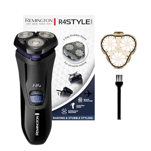 Remington R4002 Electric Shaver [Wet and Dry Shave] R4 (Cordless Use, 360° Rotating Heads, Precision Retractable Comforttrim + 3 Day Beard Trimmer Guide, Ergonomic) Trimmer - Image 2