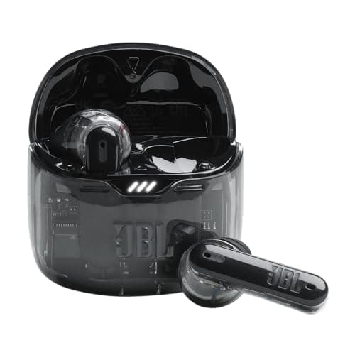 JBL Tune Flex Ghost Edition, Écouteurs sans fil Bluetooth, Son Pure Bass JBL, Réduction de Bruit Active et Smart Ambient, jusqu'à 32h d'autonomie, 4 micros et résistance IPX4, Black Ghost - Image 2