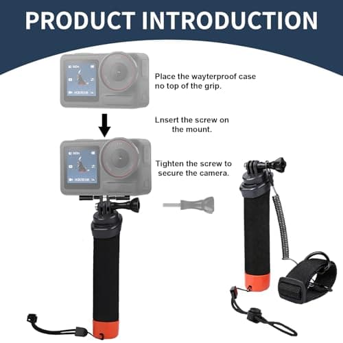 Floating Handle for Sports Camera, Diving Waterproof Handler with Wrist Strap and Elastic Rope Anti-Lost for Go Pro Hero 13/12/11/10/9/8/7/6 insta360 DJI Osmo and Other Action Cameras - Image 4