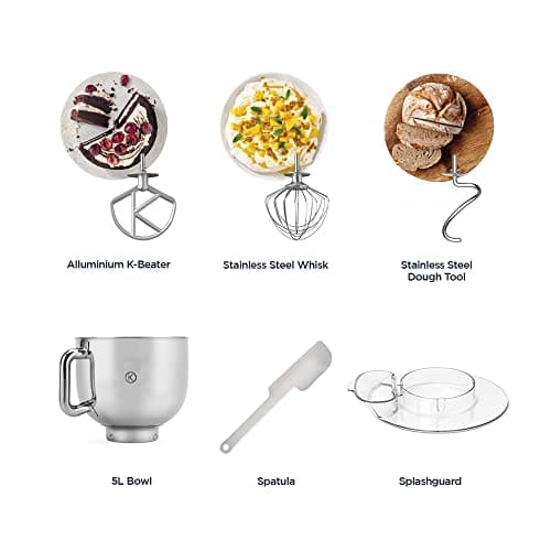 Kenwood kMix KMX750RD, Multifunctional Pastry Processor with Steel Bowl 5 L, 1000 Watt, Red & My Easy Cakes - Classics, Pasta and Creams, Breads - Image 5