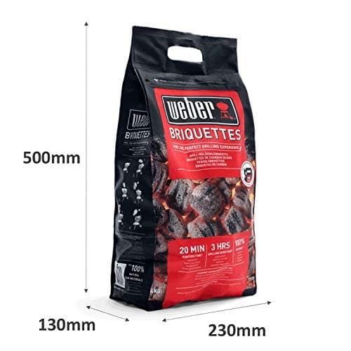 Weber Charcoal Briquettes – 8 kg Bag – Charcoal for Weber & 12 Inch Three-Sided Grill Brush - Image 4