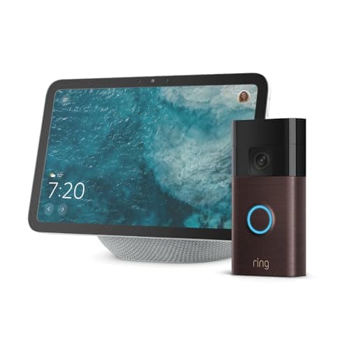 Amazon Echo Show 8 (nouvelle génération) | blanc + Ring sonnette vidéo sans fil (Battery Video Doorbell) | Bronze Vénitien - Image 2