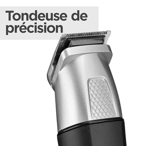 BaByliss Tondeuse Multi-usages Lithium Power 11-in-1 - Kit complet sans fil incluant une tondeuse barbe,cheveux et nez, oreilles et sourcils, Waterproof, Noir/Gris, MT812E - Image 7