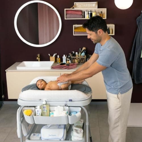 Chicco, Cuddle & Bubble Ergonomic Changing Tub with Mattress and Soft Reducer, Adjustable Height, Compact Closure, Parent Storage, Max 11kg, Ocean, Blue - Image 7