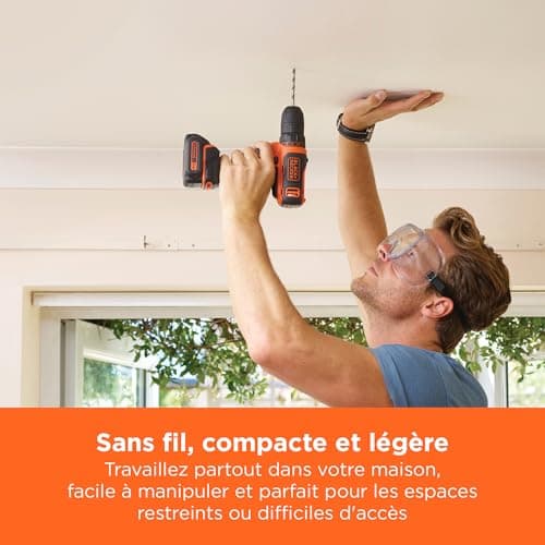 BLACK+DECKER BDCDD12-QW Ultra-Compact Cordless Drill with LED Work Light, 10.8V Li-ion Battery and Charger - Image 3