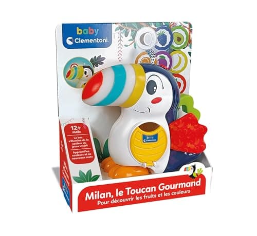 Clementoni | Milan, The Gourmet Toucan for Kids 12 Months+ | Interactive Learning Toy with Sounds, Lights and Fruit Chips | Colour and Word Learning | Educational Baby Toy Gift - Image 3