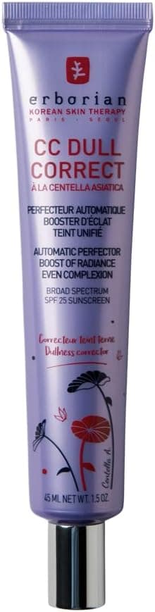 Erborian - CC Dull Correct - Automatic Complexion Perfector - Based on Centella Asiatica - Illuminating Radiance Booster, Unified Skin - Face Cream - Korean Product