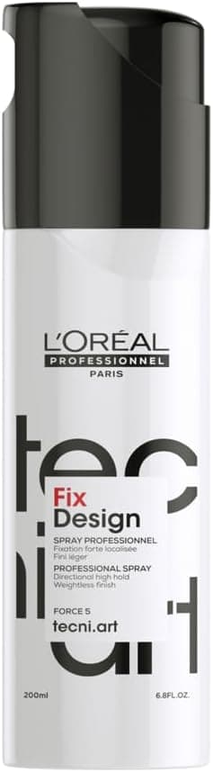 L'OREAL PROFESSIONNEL - Spray Coiffant Fix Design Force 5 - Fixation et Tenue Longue Durée - Cheveux Brillants - Anti-Frisottis & Sans Résidus - Non Collant & Non Gras - Tecni Art - 200 ml