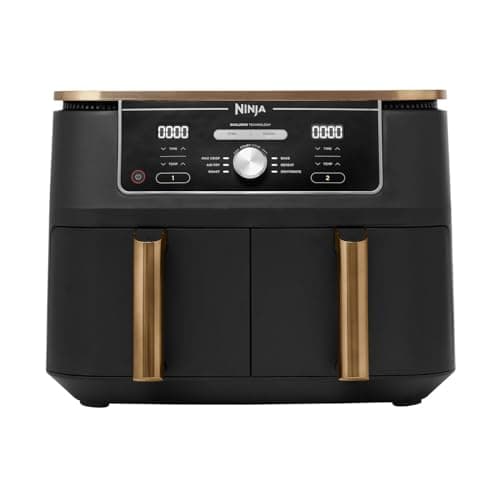 Ninja Foodi MAX Dual Zone Air Fryer, Oil Free Fryer, 2 Drawers, 9.5 L, 6-in-1 (Air Fry, Max Crisp, Roast, Bake, Warm, Dehydrate), Amazon Exclusive, Copper/Black, AF400EUCP - Image 2