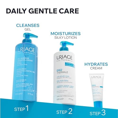 Uriage Gel Surgras Nettoyant Extra-Riche - Peaux Sensibles - Préserve le Film Hydrolipidique de la Peau - Nettoie sans Assécher - Gel Moussant - Visage & Corps - Sans Savon - pH Physiologique - 500ml - Image 7