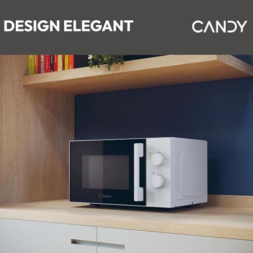 Candy Idea CMW20SMWLI Microwave Oven 700 W 20 L, Defrost Function, Glass Turntable, 5 Power Levels, White and Black, Elegant Design - Image 7