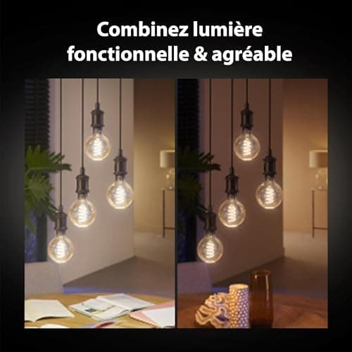 Philips Hue White Ambiance, ampoule LED connectée filament culot E27, compatible Bluetooth, pack de 3, fonctionne avec Alexa, Google et Apple Homekit - Image 8