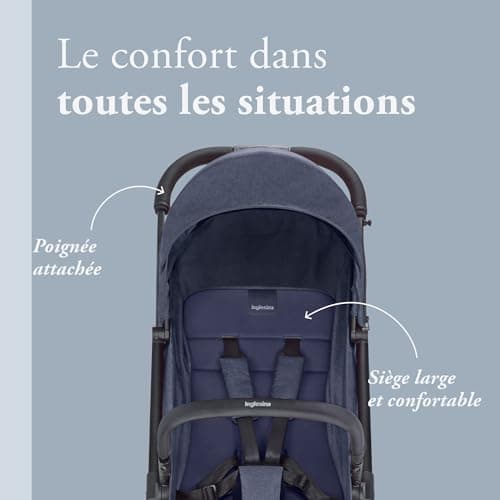 Inglesina Sketch Lightweight Compact Pushchair, Blue, Comfortable, Up to 17 kg, One-Handed Folding, UPF 50+ - Image 5