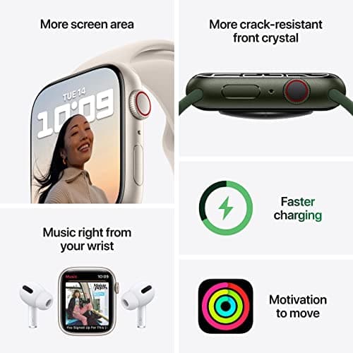 Apple Watch Series 7 (GPS + Cellular, 45 mm) Midnight Aluminium Case with Midnight Sport Strap (Refurbished) - Image 5