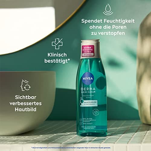 NIVEA Derma Skin Clear Tonique Hydratant pour Visage (200 ml) - Améliore Évidemment le Teint avec Acide Salicylique et Niacinamide - Image 4