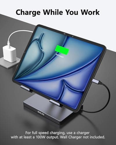 iPad Pro USB C Hub Stand, Adapter for iPad Pro M4 M2 M1 13 12.9 11 inch iPad Air Docking Station Foldable 4K 60Hz HDMI, PD Charging, SD/TF Card Reader, 3 USB 3.0, 3.5 mm Audio, iPad Dock Accessories - Image 8