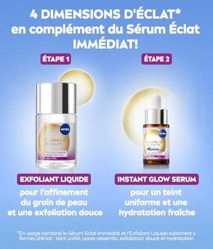 NIVEA Luminous 630 - Liquid Refiner Skin Glow - Anti-Spot Facial Care - Gently Exfoliates & Refines Pores - 4% BHA, 1% PHA & Aloe Vera - All Skin Types - 100 ml - Image 8