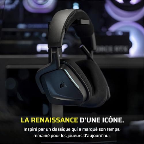 Corsair Void v2 Wireless Gaming Headset with Bluetooth for PC, PS5, PS4, Switch and Mobile - Dolby Atmos, Dual Wireless Multiplatform, Long Life Battery, Fast Charging - Carbon - Image 3