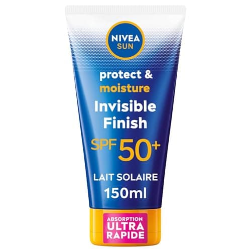 NIVEA SUN Lait Solaire Invisible Finish Protect & Hydrate SPF 50+ 150 ml — Crème Solaire résistante à l'eau — Protège et Hydrate — Haute Protection Visage et Corps - Image 2