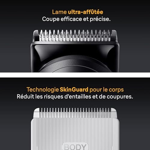 Braun Tondeuse Tout-En-Un Series 5, 9-En-1, Lame Ultra Affûtée, 120 Min D’autonomie, Protection SkinGuard Pour Le Corps, Coupe Précise Et Efficace, Manche AquaGrip Pratique Sous L'eau, AIO5545, Gris - Image 5