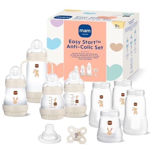 MAM Easy Start Anti-Colic Starter Kit Unisex Newborn Self Sterilising 0+ Bottle and Pacifier Set with Extra Small Nipples for Breast Milk - Newborn Essentials, Colour - Image 2